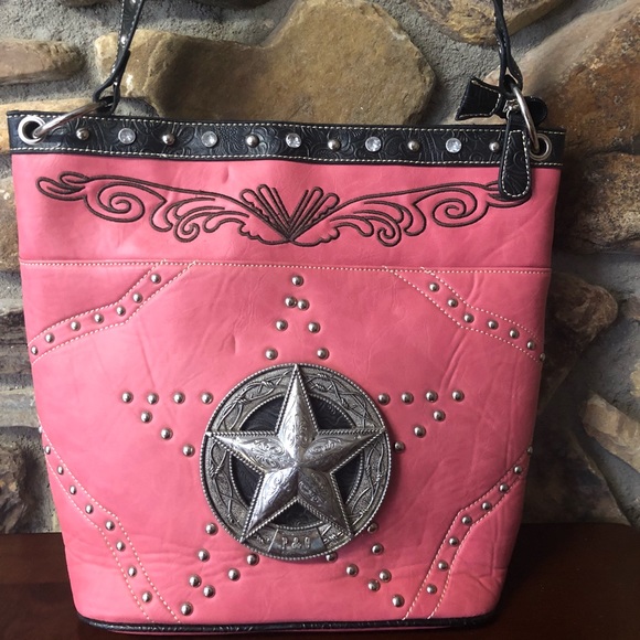 💗Pink Texas Star Pocketbook💗 - Picture 1 of 3